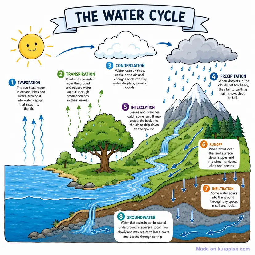 Diagram of the hydrological (water) cycle